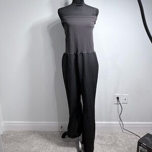 Vintage Wolford Wide Leg Black Strapless Jumpsuit Size 14